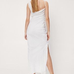Nasty Gal | White Cowl Neck Maxi Dress